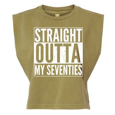 70th Birthday - Straight Outta My Seventies Garment-Dyed Women's Muscle Tee