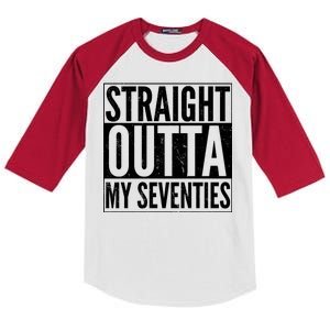 70th Birthday - Straight Outta My Seventies Kids Colorblock Raglan Jersey