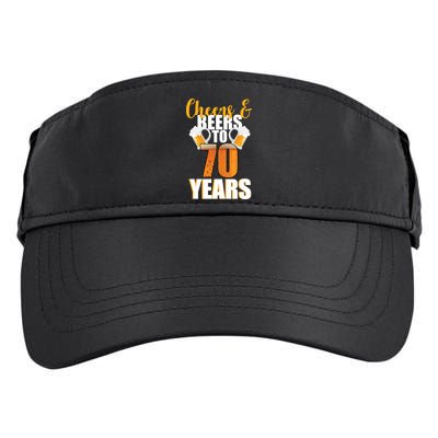 70th Birthday Cheers & Beers To 70 Years Adult Drive Performance Visor