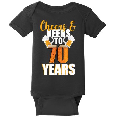70th Birthday Cheers & Beers To 70 Years Baby Bodysuit
