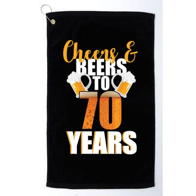 70th Birthday Cheers & Beers To 70 Years Golf Towel