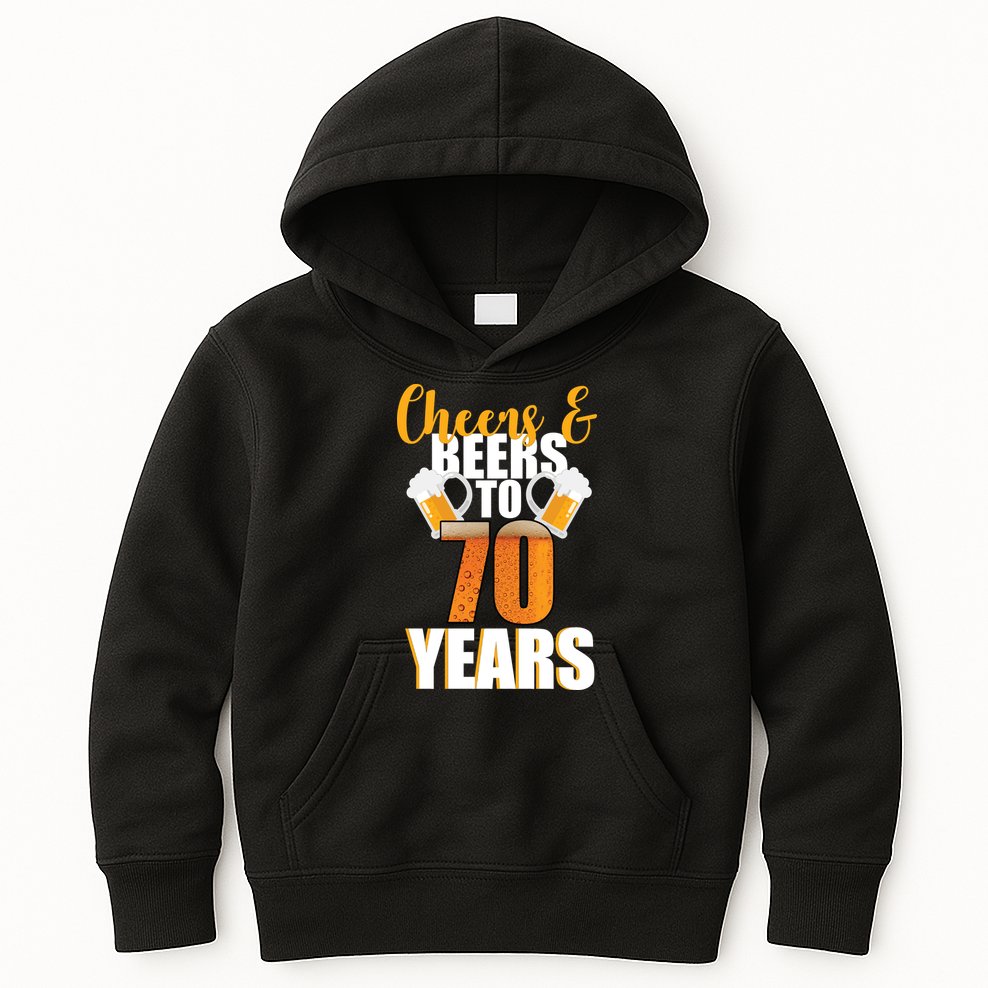 70th Birthday Cheers & Beers To 70 Years Kids Hoodie