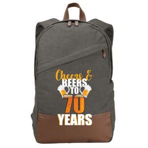 70th Birthday Cheers & Beers To 70 Years Cotton Canvas Backpack