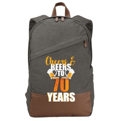 70th Birthday Cheers & Beers To 70 Years Cotton Canvas Backpack