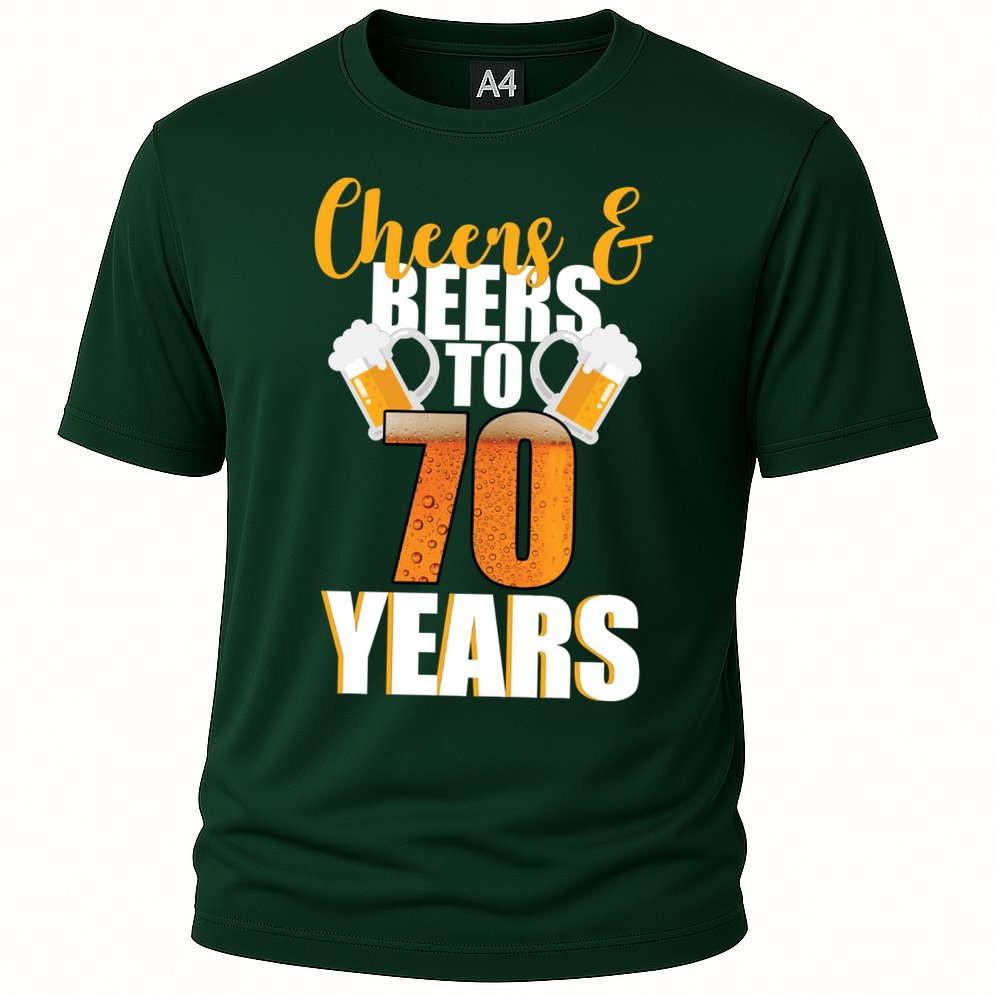70th Birthday Cheers & Beers To 70 Years Cooling Performance Crew T-Shirt