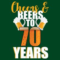 70th Birthday Cheers & Beers To 70 Years Cooling Performance Crew T-Shirt