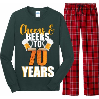 70th Birthday Cheers & Beers To 70 Years Long Sleeve Pajama Set