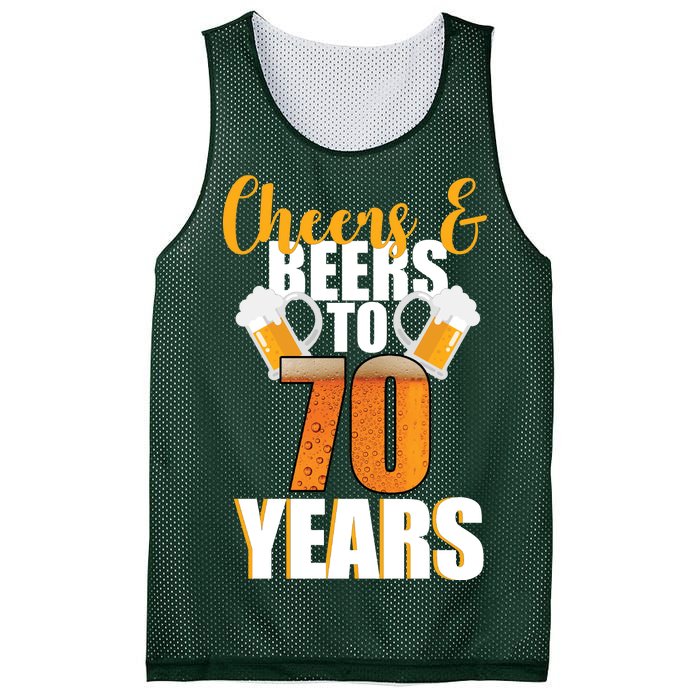 70th Birthday Cheers & Beers To 70 Years Mesh Reversible Basketball Jersey Tank