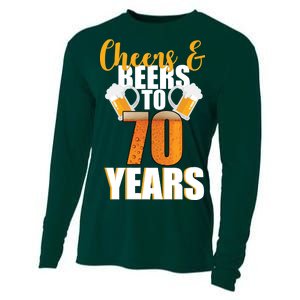 70th Birthday Cheers & Beers To 70 Years Cooling Performance Long Sleeve Crew