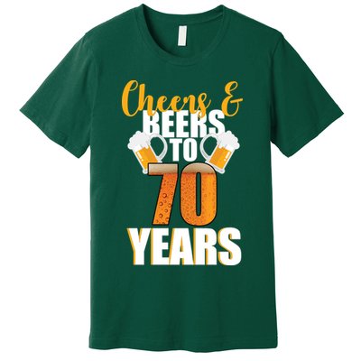 70th Birthday Cheers & Beers To 70 Years Premium T-Shirt