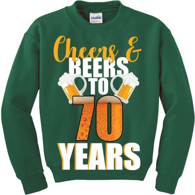 70th Birthday Cheers & Beers To 70 Years Kids Sweatshirt