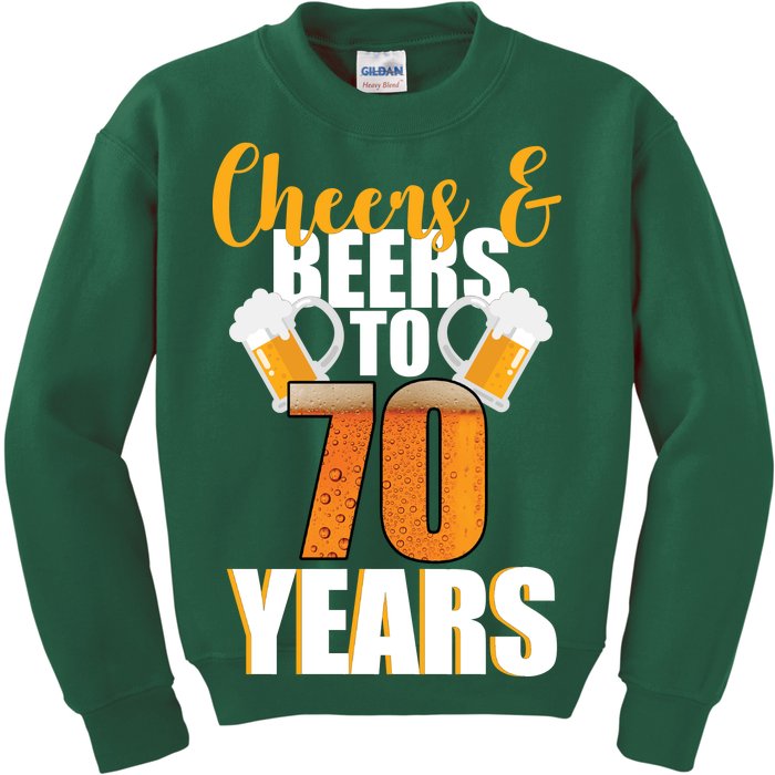 70th Birthday Cheers & Beers To 70 Years Kids Sweatshirt