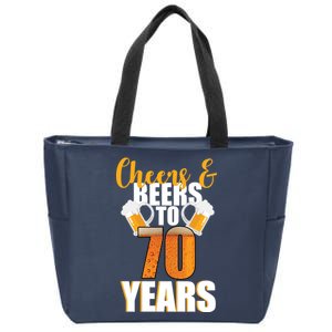 70th Birthday Cheers & Beers To 70 Years Zip Tote Bag