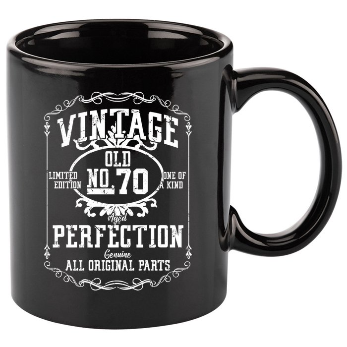 70th Birthday Genuine All Original Parts 11oz C Handle Ceramic Mug