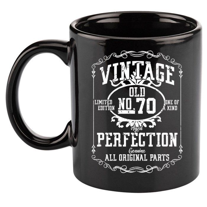 70th Birthday Genuine All Original Parts 11oz C Handle Ceramic Mug