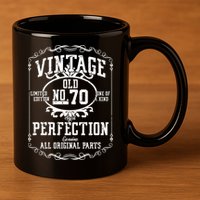 70th Birthday Genuine All Original Parts 11oz C Handle Ceramic Mug