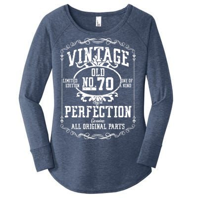 70th Birthday Genuine All Original Parts Women's Perfect Tri Tunic Long Sleeve Shirt