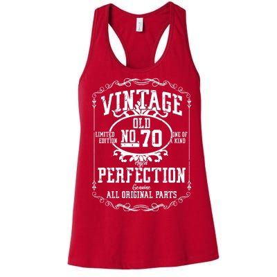 70th Birthday Genuine All Original Parts Women's Racerback Tank