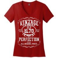 70th Birthday Genuine All Original Parts Women's V-Neck T-Shirt