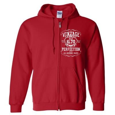 70th Birthday Genuine All Original Parts Full Zip Hoodie