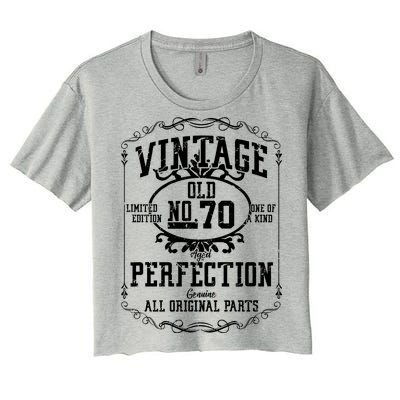 70th Birthday Genuine All Original Parts Women's Crop Top Tee