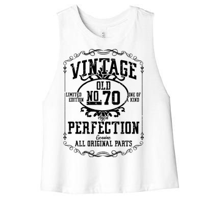 70th Birthday Genuine All Original Parts Women's Racerback Cropped Tank