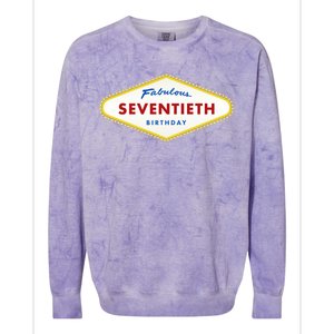 70th Birthday Las Vegas Fabulous Seventieth Colorblast Crewneck Sweatshirt