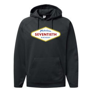 70th Birthday Las Vegas Fabulous Seventieth Performance Fleece Hoodie