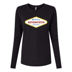 70th Birthday Las Vegas Fabulous Seventieth Womens Cotton Relaxed Long Sleeve T-Shirt