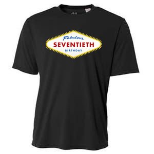 70th Birthday Las Vegas Fabulous Seventieth Cooling Performance Crew T-Shirt