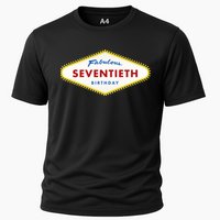 70th Birthday Las Vegas Fabulous Seventieth Cooling Performance Crew T-Shirt