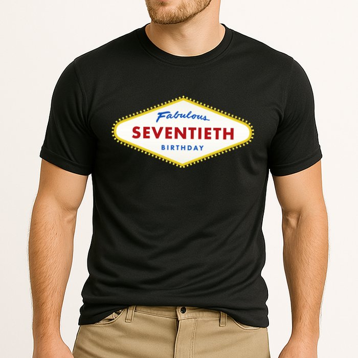 70th Birthday Las Vegas Fabulous Seventieth Cooling Performance Crew T-Shirt
