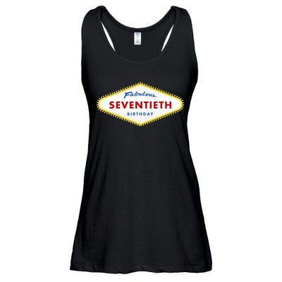 70th Birthday Las Vegas Fabulous Seventieth Ladies Essential Flowy Tank