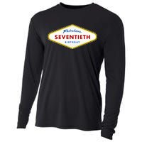 70th Birthday Las Vegas Fabulous Seventieth Cooling Performance Long Sleeve Crew