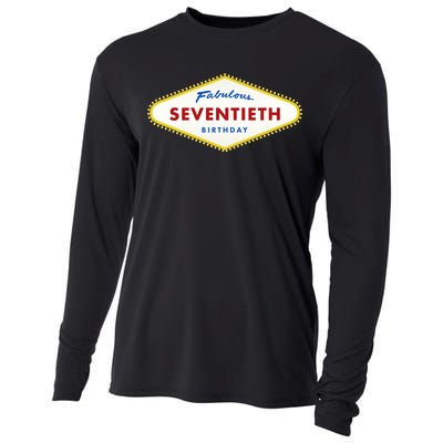 70th Birthday Las Vegas Fabulous Seventieth Cooling Performance Long Sleeve Crew