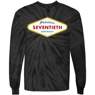 70th Birthday Las Vegas Fabulous Seventieth Tie-Dye Long Sleeve Shirt