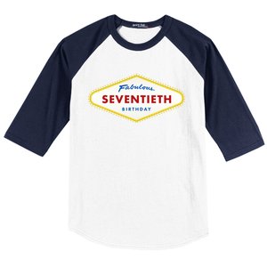 70th Birthday Las Vegas Fabulous Seventieth Baseball Sleeve Shirt