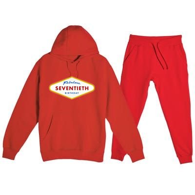 70th Birthday Las Vegas Fabulous Seventieth Premium Hooded Sweatsuit Set