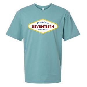 70th Birthday Las Vegas Fabulous Seventieth Sueded Cloud Jersey T-Shirt