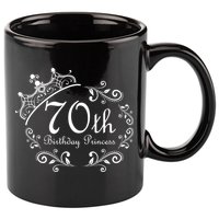 70th Birthday Princess 11oz C Handle Ceramic Mug