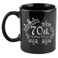70th Birthday Princess 11oz C Handle Ceramic Mug