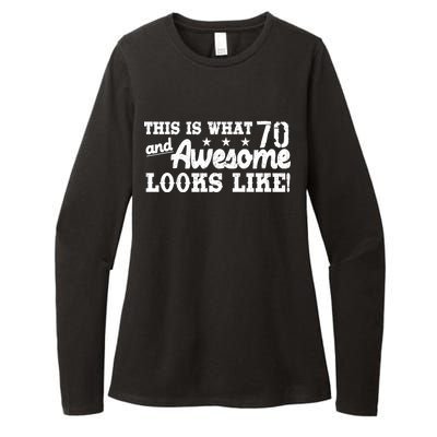 70th Birthday This Is What Awesome Looks Like  Womens CVC Long Sleeve Shirt