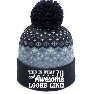 70th Birthday This Is What Awesome Looks Like  The Baniff Cuffed Pom Beanie