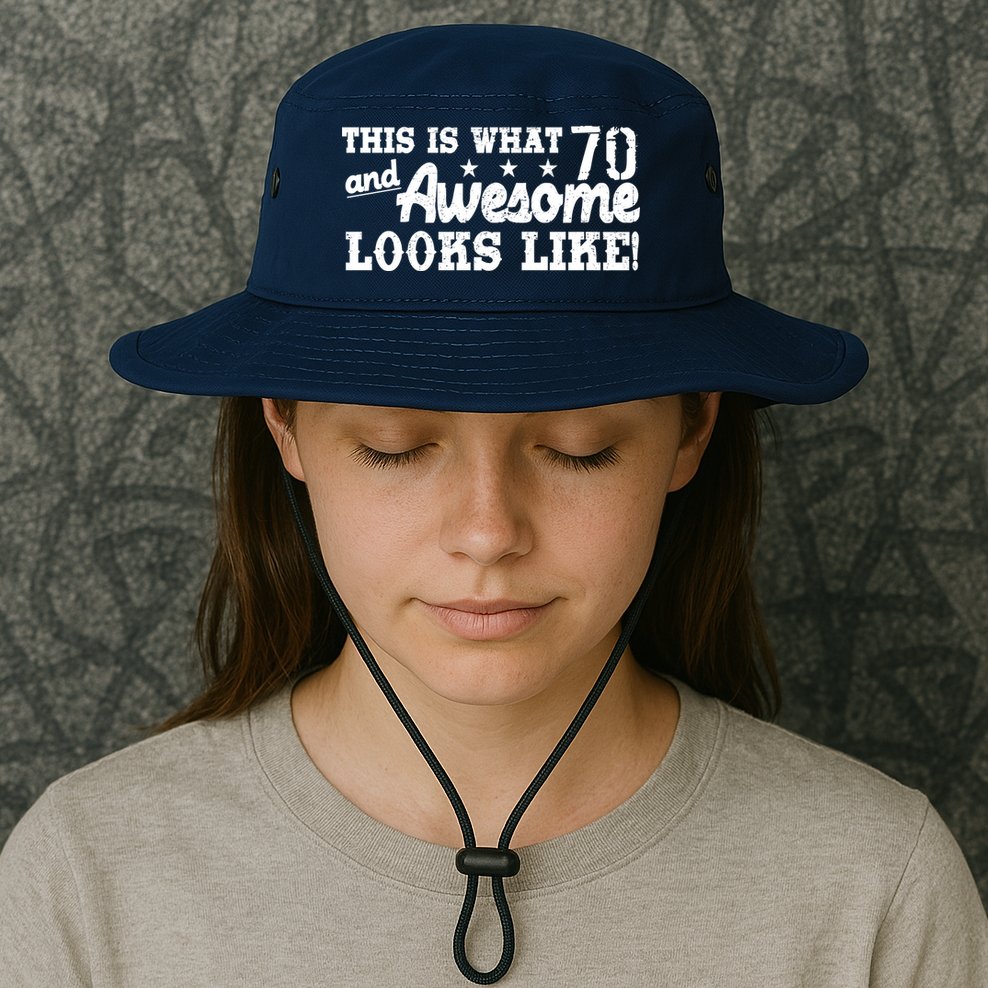 70th Birthday This Is What Awesome Looks Like  Bucket Hat