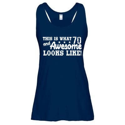 70th Birthday This Is What Awesome Looks Like  Ladies Essential Flowy Tank