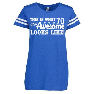 70th Birthday This Is What Awesome Looks Like  Enza Ladies Jersey Football T-Shirt