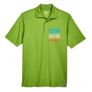 75 Years Of Being Awesome Birthday Time Breakdown Men's Origin Performance Pique Polo