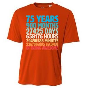 75 Years Of Being Awesome Birthday Time Breakdown Cooling Performance Crew T-Shirt