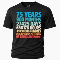 75 Years Of Being Awesome Birthday Time Breakdown Cooling Performance Crew T-Shirt
