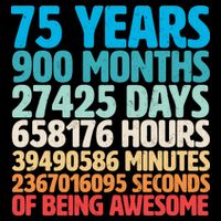 75 Years Of Being Awesome Birthday Time Breakdown Cooling Performance Crew T-Shirt